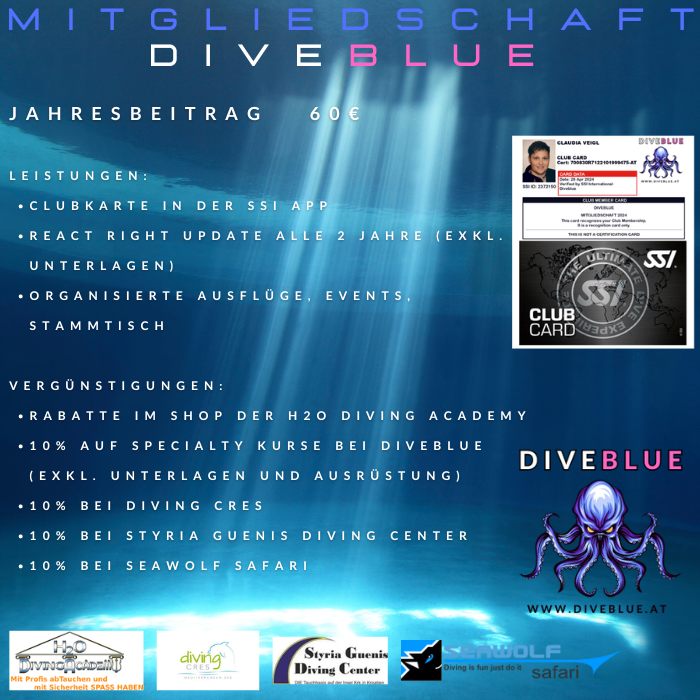 Leistungen Mitgliedschaft DIVEBLUE